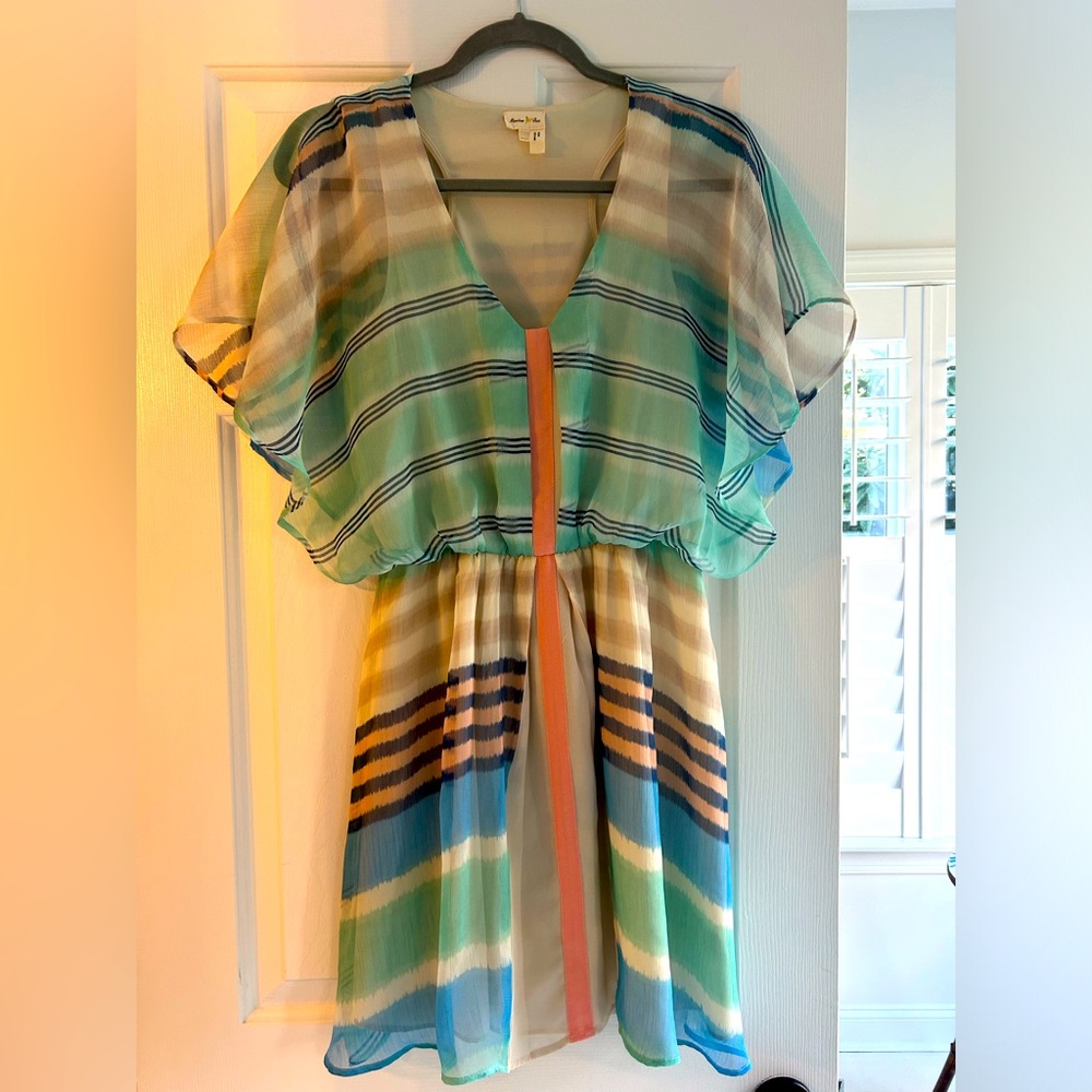 Anthropologie Meadow Rue sheer striped dress